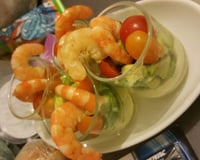 Verrines avocat crevette