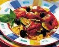 Carpaccio, salade de pâtes et légumes à la Provençale