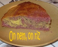 Moelleux marbré à la polenta et aux fruits rouges