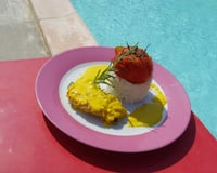 Dos de cabillaud sauce safran