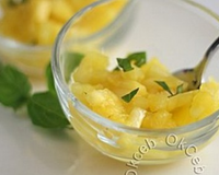 Tartare d'ananas ctron vert et basilic