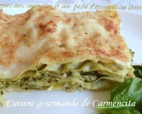 Lasagnes aux courgettes et son pesto d'épinards au chèvre frais