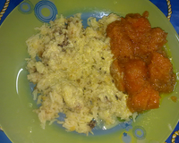 Il s'agit d'un recette réunionnaise et indienne aussi, accompagnée de riz jaune. Excellent.