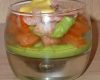 Verrine guacamole melon crevettes