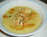 Velouté de céleri-rave aux crevettes