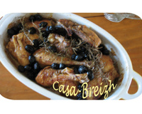 Poulet aux olives noires et au Noilly Prat