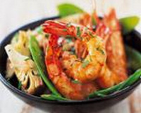 Salade de crevettes aux pois gourmands