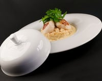 Coquilles Saint Jacques et son risotto à la crème de moutarde
