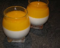 Panna cotta à la noix de coco et son coulis de mangue