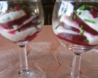 Mille feuilles de betteraves au fromage frais