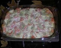 Gratin de ravioles au saumon