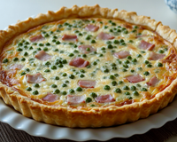 Quiche jambon et petits pois