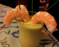 Mousse d'asperges aux crevettes