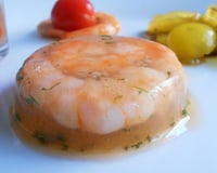 Crevettes en gelée de pamplemousse