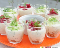 Comment utiliser le filmjölk (lait fermenté suédois) en version salé? En l'associant avec du hareng mariné à la moutarde (le Senap sill), une verrine tout en fraîcheur…