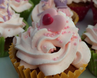 Cupcakes rose-framboise