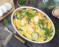 Clafoutis léger aux courgettes & fromage de chèvre