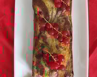 Brownie aux deux chocolats et aux groseilles