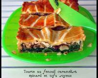 Une délicieuse tourte de légumes fenouil et épinard avec fromage et tofu soyeux et amandes...