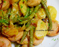 Poêlée de pommes de terre, haricots et boudin de Rethel