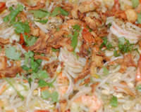 Crevettes sautées à la coriandre et germes de soja