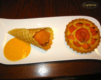 Tarte moelleuse aux abricots et son sorbet