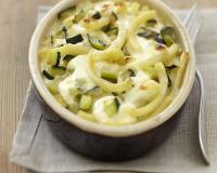 Un délicieux gratins de pâtes aux légumes et fromage frais.