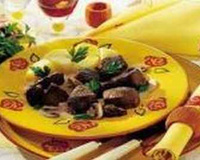 Bœuf mariné à la crème de morilles