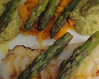 Poisson aux asperges vertes curry et carotte