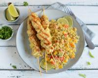 Brochettes de poulet au citron vert et au thym, tartelettes à la courgette et fromage frais, club sandwich à l’avocat… Votre menu healthy de la semaine du 25 au 29 juillet par 750green