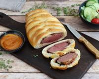 Un pain brioché tressé farci de Magret de Canard à préparer maison facilement, grâce à toutes les étapes de la recette.