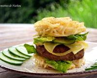 Voilà qui change un peu des hamburgers classiques :-) Un peu plus de préparation mais c'est très bon !