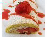 Gâteau roulé aux fraises et mascarpone