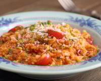 Risotto tomate-lardons