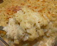 Gratin de crozets aux deux fromages et flétan