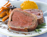 Rôti de bœuf surprise et son duo de carottes à la cannelle