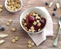 Nice cream banane myrtilles et Crok fondant chocolat noisettes