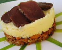 Parmentier de légumes au cumin, et gésiers confits