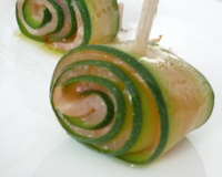 Roulé de courgette au saumon fumé