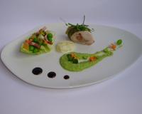 Une belle recette pour mettre en valeur ces râbles de lapin Carré de Boeuf de très bonne qualité, avec une chair très moelleuse. Une déclinaison autour des petits pois…