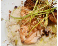 Saumon en croûte de noisettes et risotto aux poireaux !