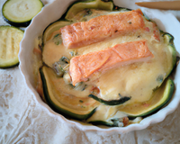 Gratin de saumon aux courgettes