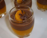 Verrines au flan chocolat et gélifié de mandarines
