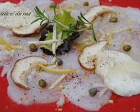 Carpaccio de lotte aux cèpes