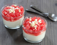 Mousse au chocolat blanc et pamplemousse