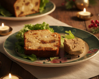 Cake de Noël aux figues, noisettes et chèvre