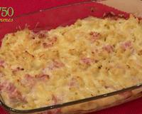 Un délicieux gratin de pâtes au jambon dont les enfants raffolent.