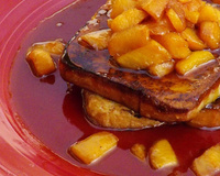 Brioche perdue au kakis caramélisés