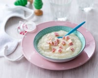 Purée de Floraline, de fromage frais et de jambon