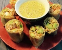 Rouleaux de printemps avocat crevettes